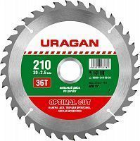 Диск пильный "Optimal cut" по дереву, 210х30мм, 36Т, URAGAN