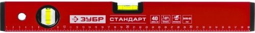 Уровень ЗУБР "СТАНДАРТ" коробчатый, 2 противоударные ампулы, 40см