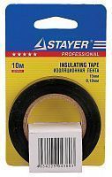 Изолента, STAYER Profi 12292-D-15-10, ПВХ, на карточке, 15мм х 10м х 0,18мм, черная