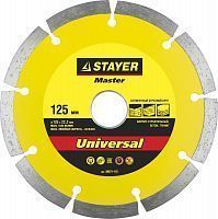 UNIVERSAL 125 мм, диск алмазный отрезной сегментный по бетону, кирпичу, камню, STAYER