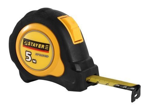 STAYER OMEGA 5м / 19мм рулетка с автостопом и ударостойким обрезиненным корпусом