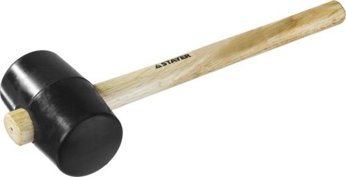 Киянка STAYER резиновая черная с деревянной ручкой, 680г