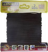 Шнур STAYER "MASTER" хозяйственно-бытовой, полипропиленовый, вязанный, с сердечником, черный, d 2, 20м