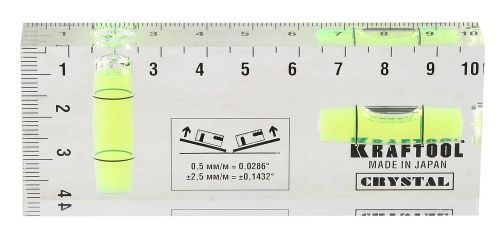 Уровень KRAFTOOL "PRO" "CRYSTAL" 2 ампулы, 40х100мм