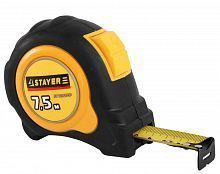 STAYER OMEGA 8м / 25мм рулетка с автостопом и ударостойким обрезиненным корпусом