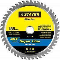 Диск пильный "SUPER-Line" по дереву, 185x20мм, 48Т, STAYER