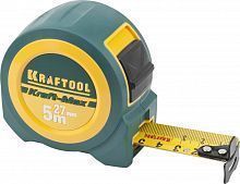 Рулетка KRAFTOOL "Kraft-Max", длинный вылет, нейлон покрытие, упрочненный двухкомп корпус, 5м/27мм