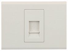 Розетка СВЕТОЗАР "ЭФФЕКТ" телефонная, одинарная, без вставки и рамки, цвет бежевый