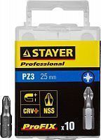Биты STAYER "PROFESSIONAL" ProFix Pozidriv, тип хвостовика C 1/4", № 3, L=25мм, 10шт