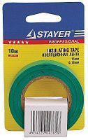 Изолента, STAYER Profi 12292-G-15-10, ПВХ, на карточке, 15мм х 10м х 0,18мм, зеленая