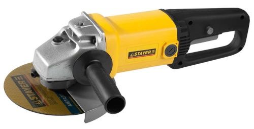 Машина STAYER углошлифовальная, дополнительная рукоятка, ключ, 180мм, 6000об/мин, 1800Вт Машина STAYER углошлифовальная, дополнительная рукоятка, ключ, 180мм, 6000об/мин, 1800Вт
