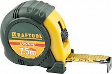 KRAFTOOL NYLON 7,5м / 25мм рулетка с ударостойким обрезиненным корпусом