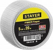Серпянка самоклеящаяся FIBER-Tape, 5 см х 20м, STAYER Professional 1246-05-20