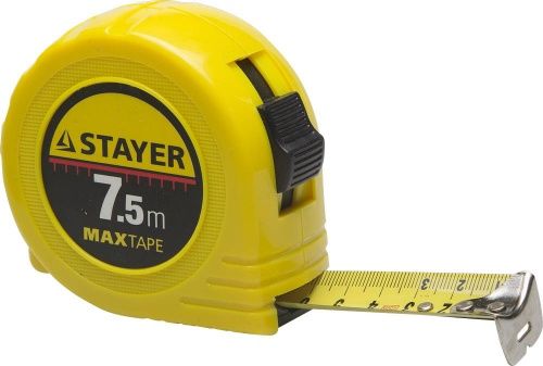 STAYER MaxTape 7.5м / 25мм рулетка в ударопрочном корпусе из ABS