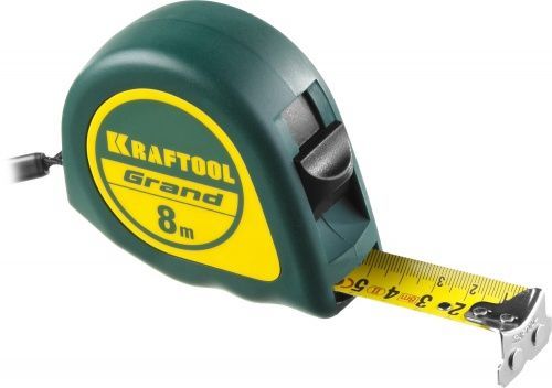 KRAFTOOL GRAND 8м / 25мм рулетка с ударостойким корпусом (ABS) и противоскользящим покрытием KRAFTOOL GRAND 8м / 25мм рулетка с ударостойким корпусом (ABS) и противоскользящим покрытием